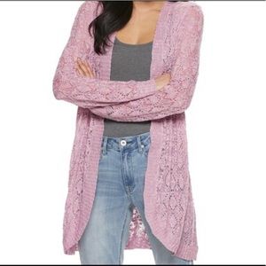 American Rag mix stitch open front cardigan